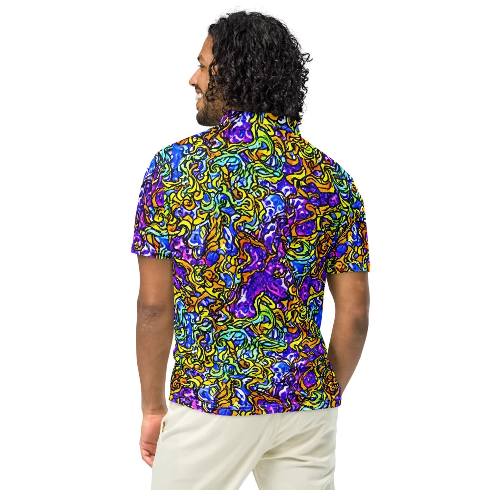 Jewel Frenzy on Men's Slim Fit Polo Shirt — Back