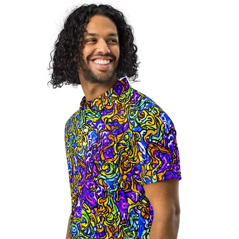 Jewel Frenzy on Men's Slim Fit Polo Shirt — Left Front