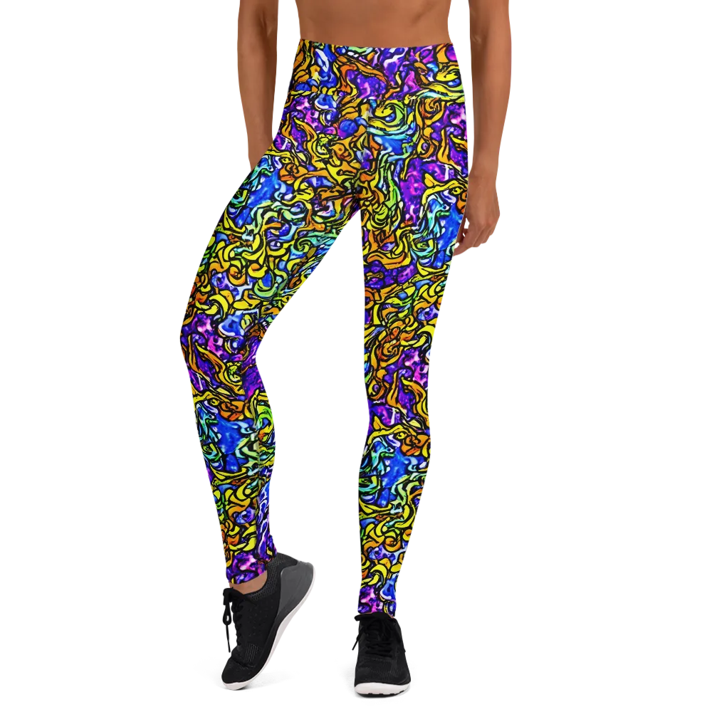 Jewel Frenzy on Yoga Leggings — Front