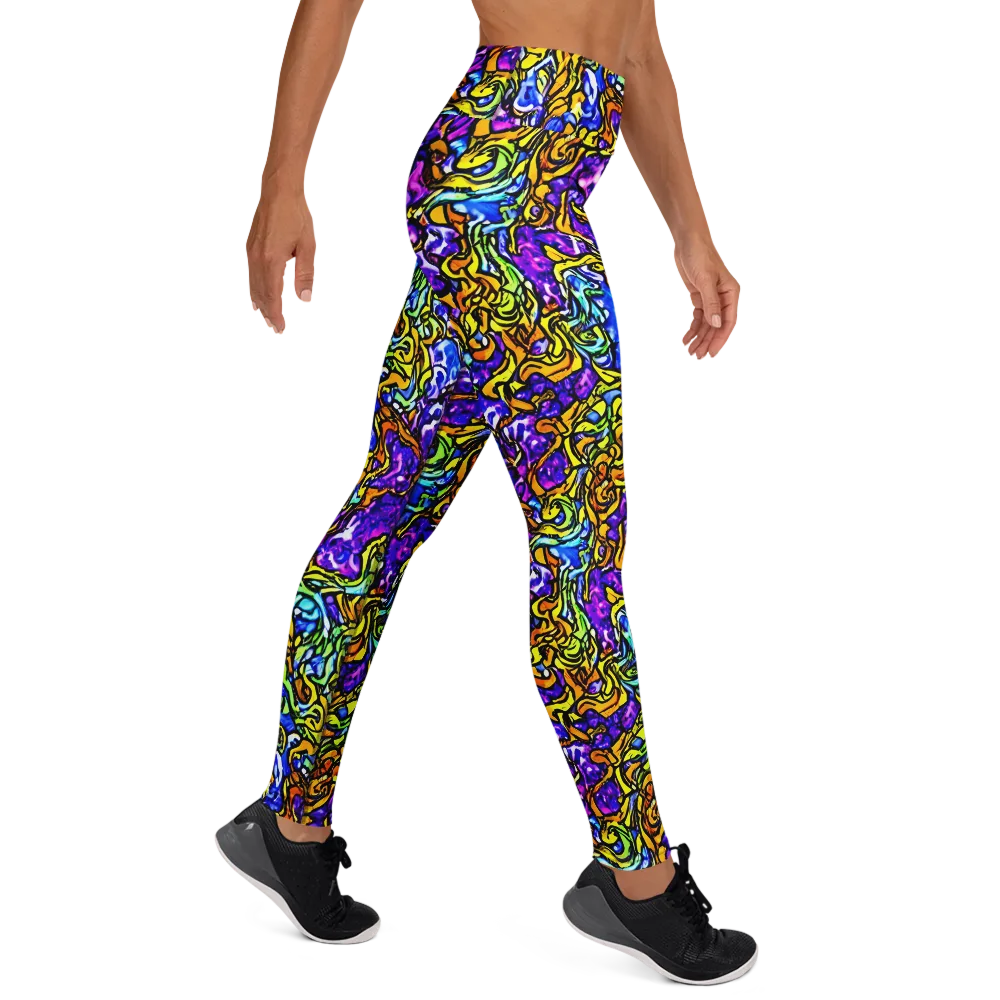 Jewel Frenzy on Yoga Leggings — Right