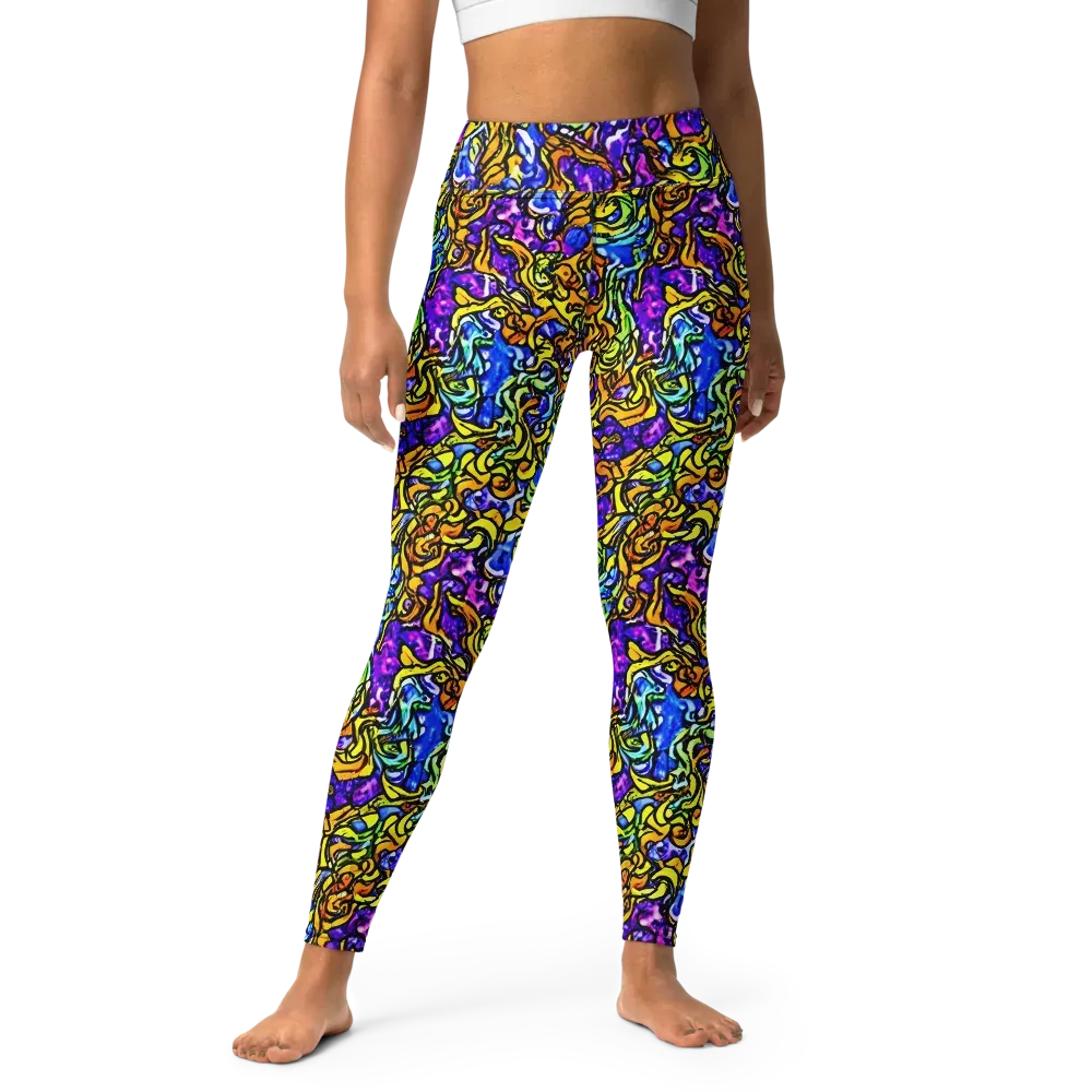 Jewel Frenzy on Yoga Leggings — Front