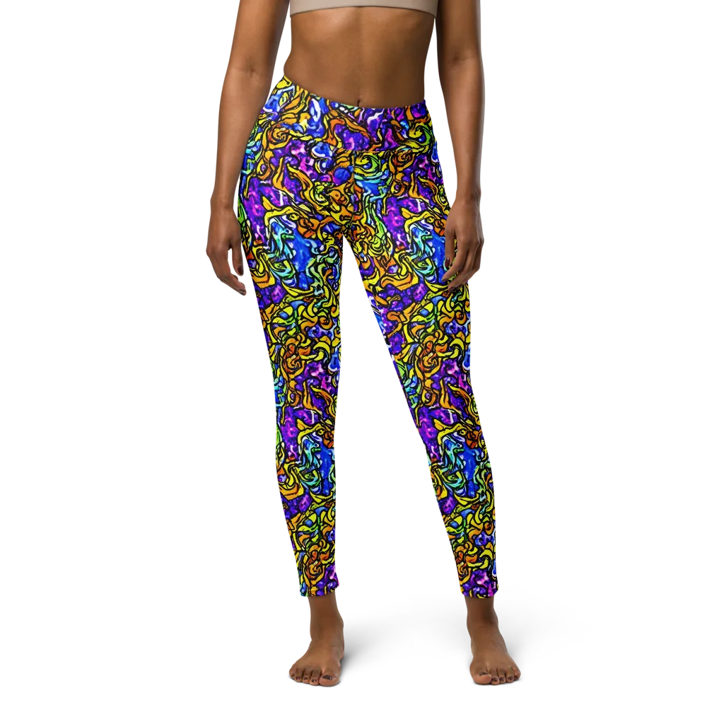 Jewel Frenzy on Yoga Leggings — Front