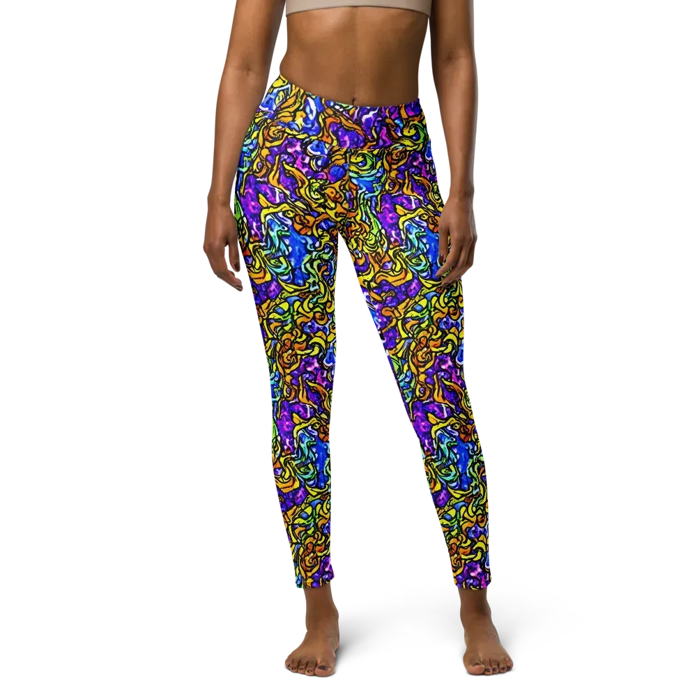 Jewel Frenzy on Yoga Leggings — Front