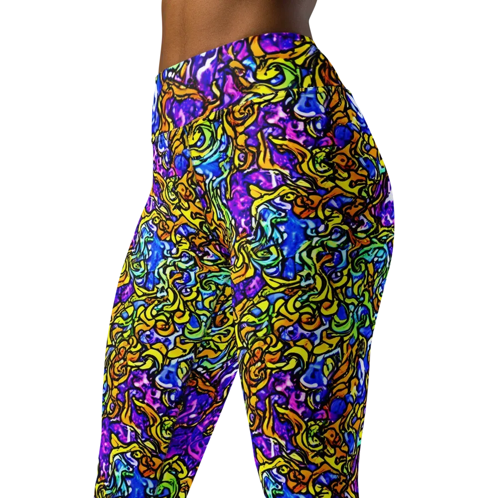 Jewel Frenzy on Yoga Leggings — Left Front