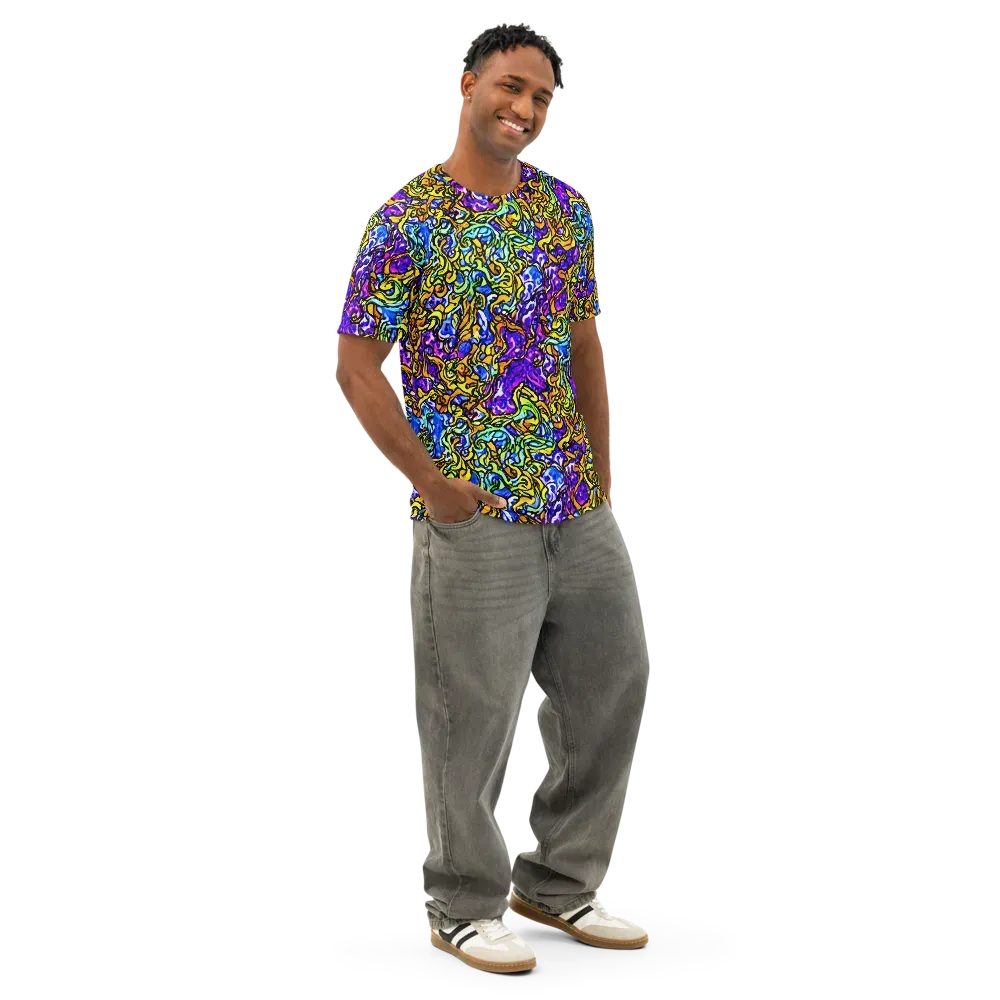 Jewel Frenzy on Men's Cotton Crew Neck T-Shirt — Right Front