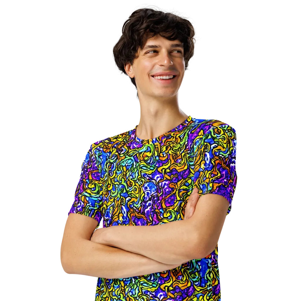 Jewel Frenzy on Men's Crew Neck T-Shirt — Left Front