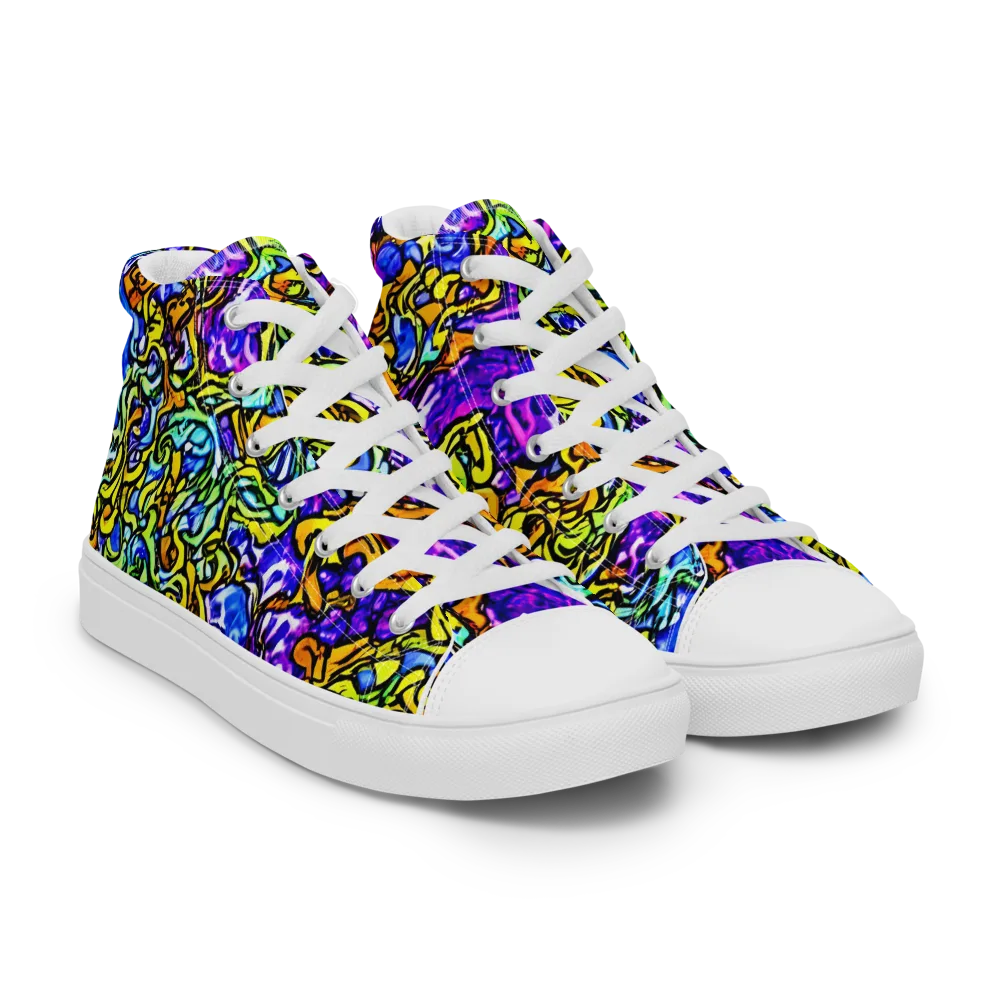Jewel Frenzy on Men's High Top Canvas Shoes — Right Front