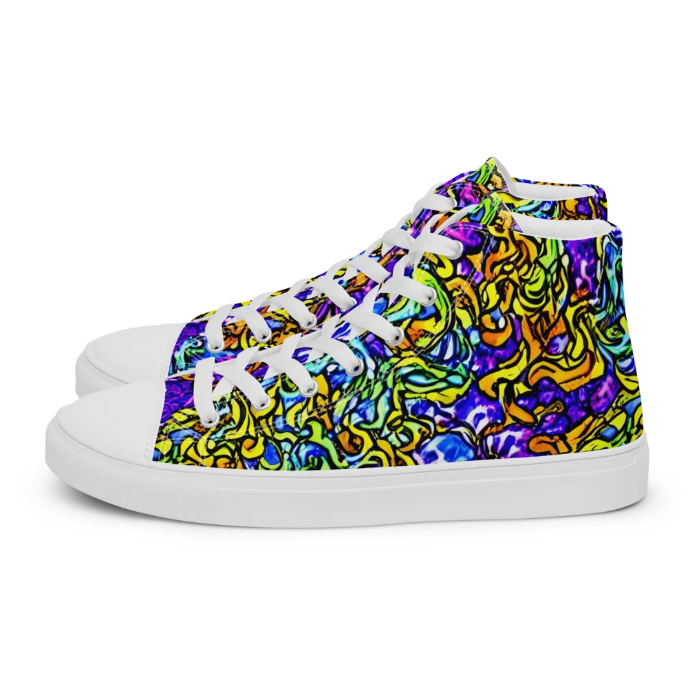 Jewel Frenzy on Men's High Top Canvas Shoes — Left