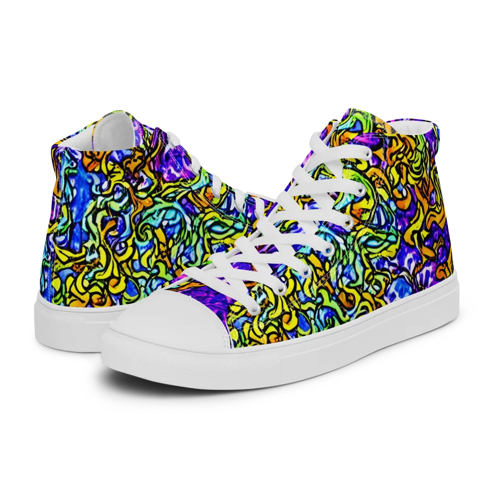 Jewel Frenzy on Men's High Top Canvas Shoes — Left
