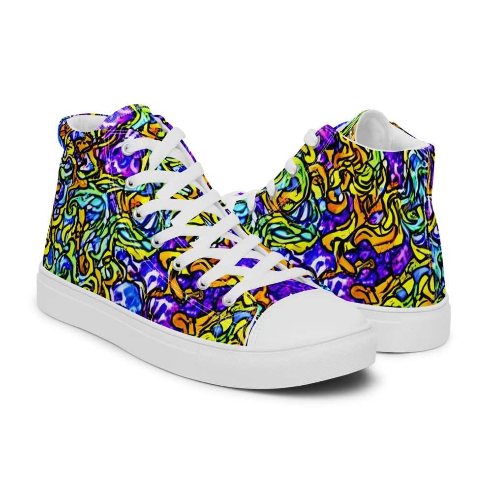 Jewel Frenzy on Men's High Top Canvas Shoes — Right