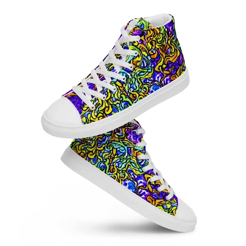 Jewel Frenzy on Men's High Top Canvas Shoes — Front