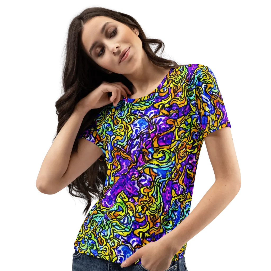 Jewel Frenzy on Women's Crew Neck T-Shirt — Left Front