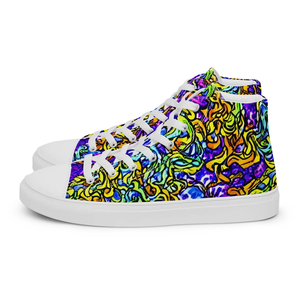 Jewel Frenzy on Women's High Top Canvas Shoes — Left