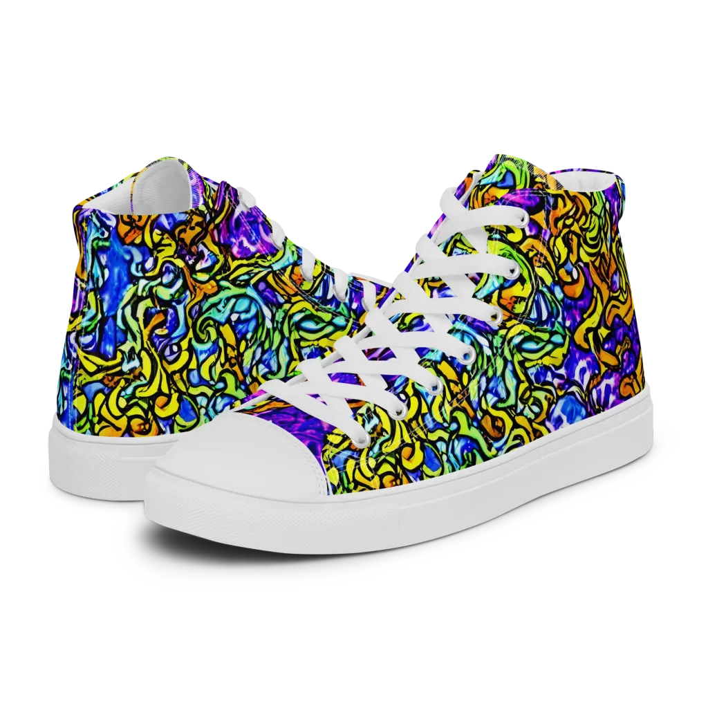 Jewel Frenzy on Women's High Top Canvas Shoes — Left