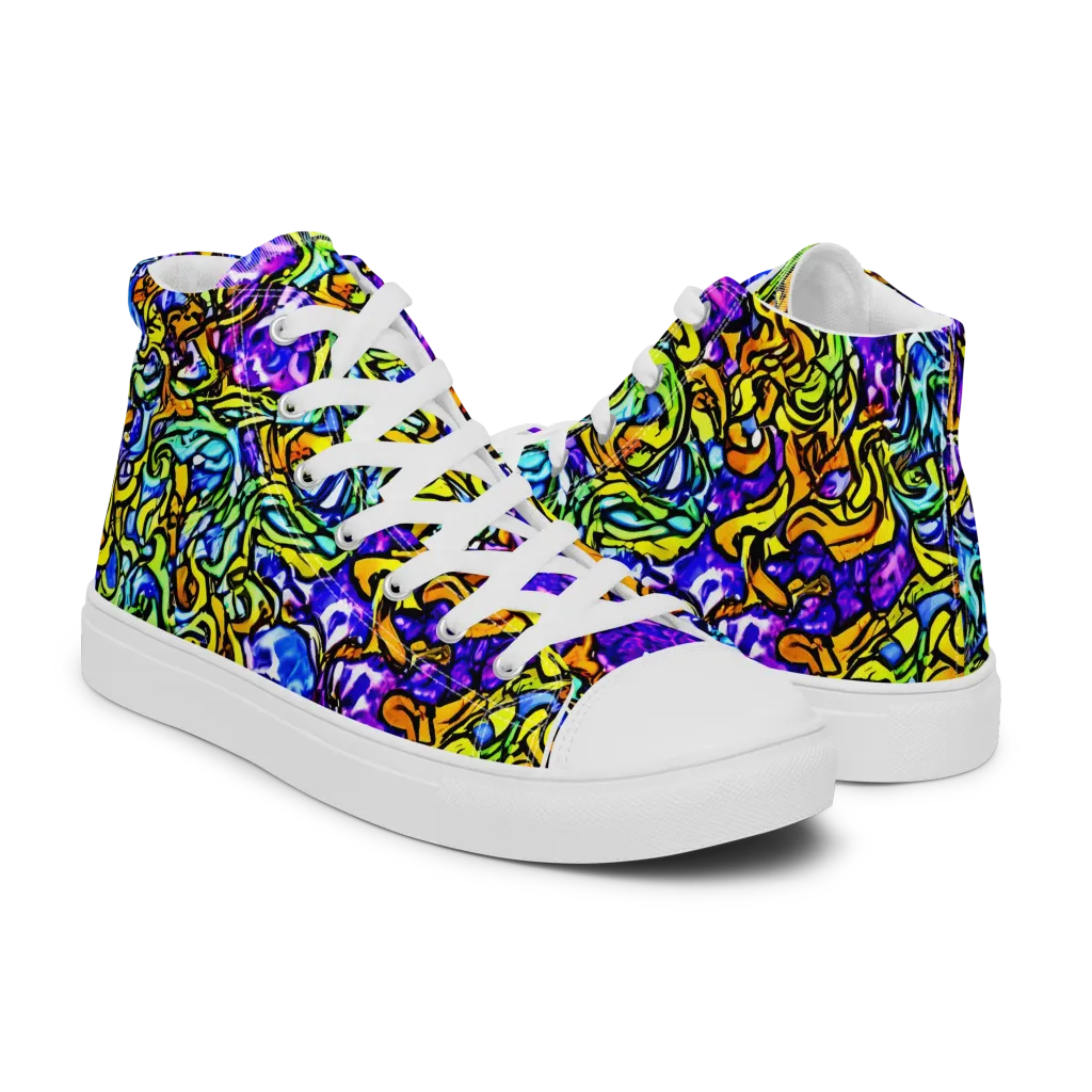 Jewel Frenzy on Women's High Top Canvas Shoes — Right