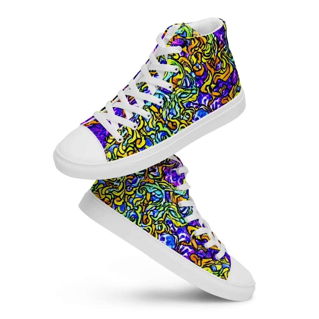 Jewel Frenzy on Women's High Top Canvas Shoes — Front