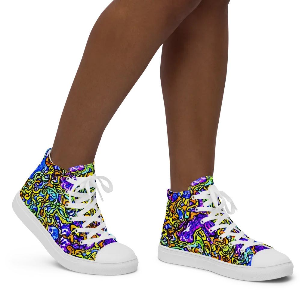 Jewel Frenzy on Women's High Top Canvas Shoes — Right