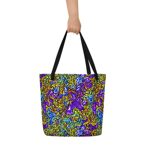 Jewel Frenzy on a Large Tote Bag W/ Pocket