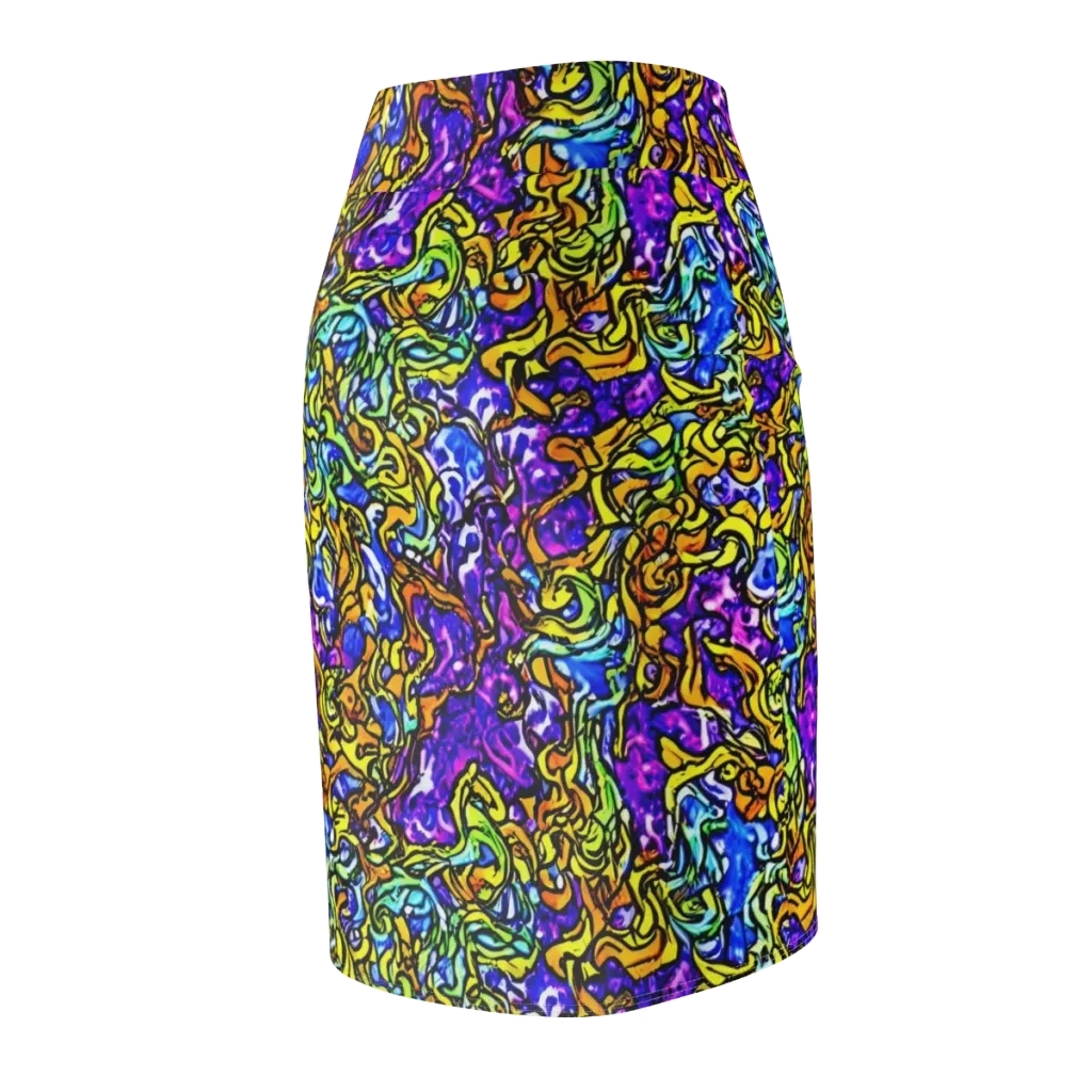 Jewel Frenzy on Pencil Skirt — Back Side