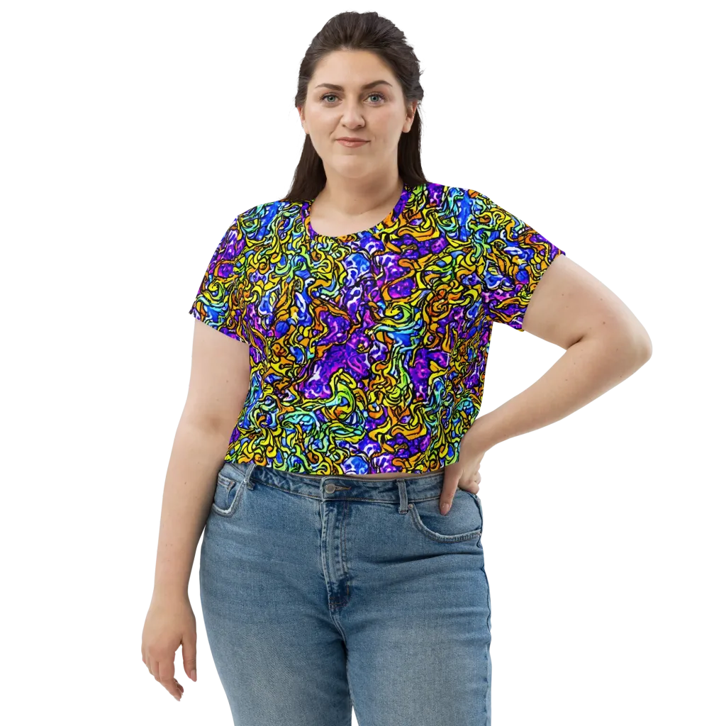 Jewel Frenzy on Crop Tee — Front
