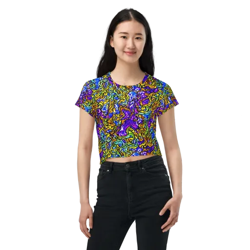 Jewel Frenzy on a Crop Tee