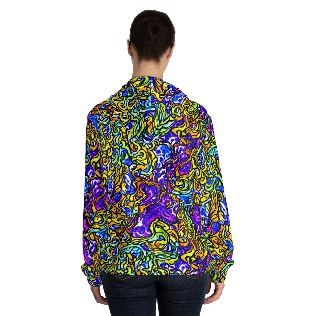 Jewel Frenzy on Women's Full-Zip Hoodie — Back On Person