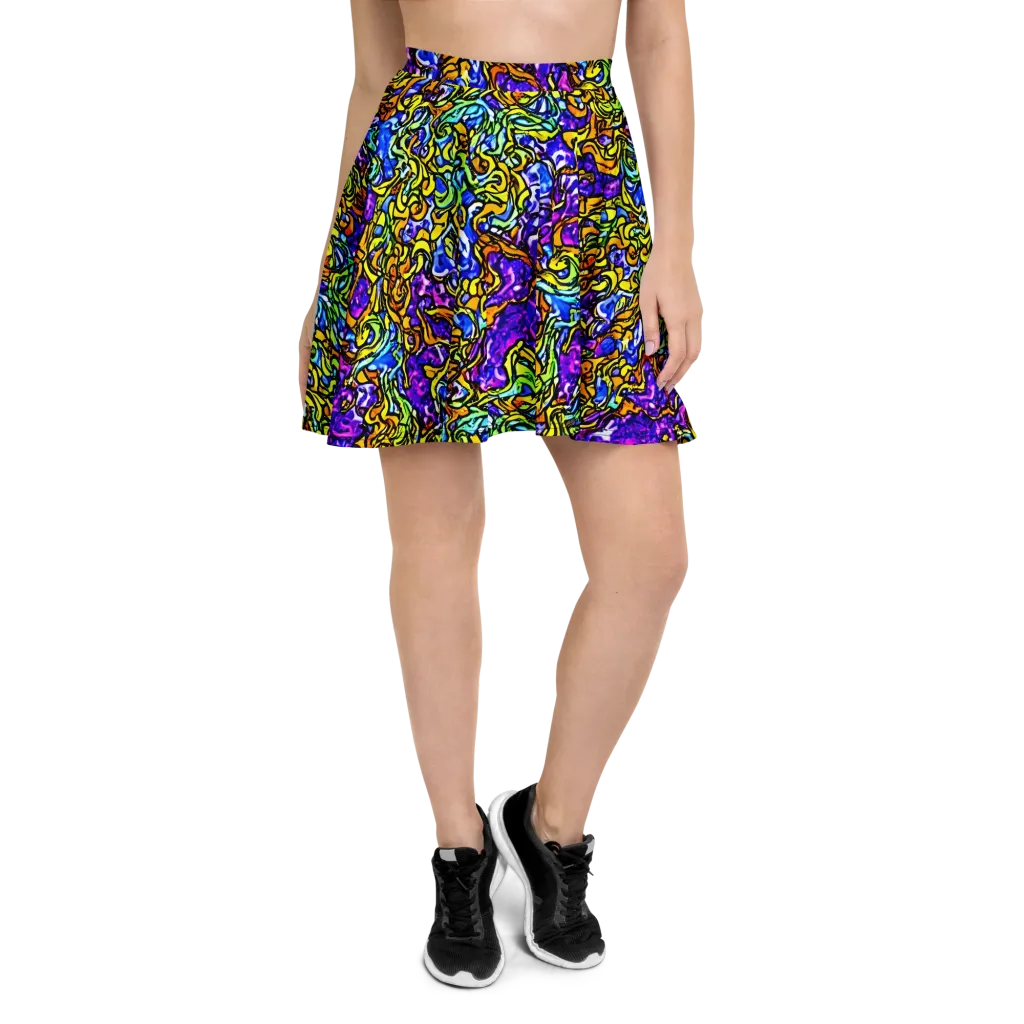 Jewel Frenzy on Skater Skirt — Front