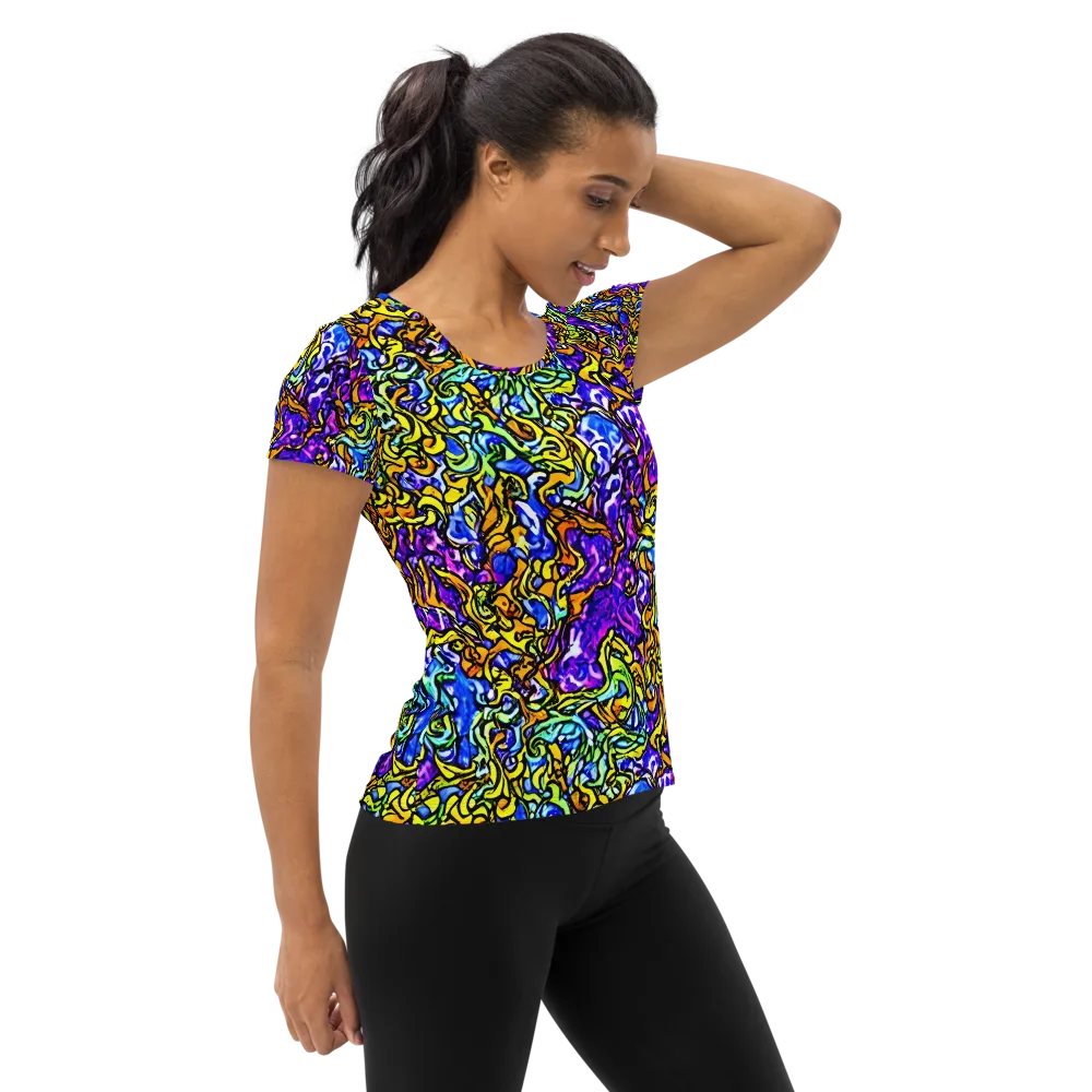 Jewel Frenzy on Women's Athletic T-Shirt — Right