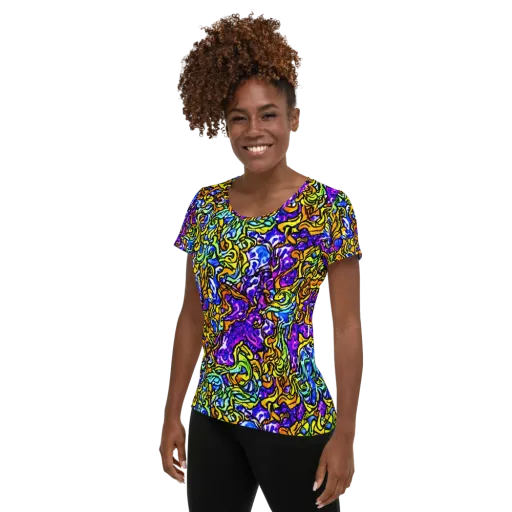 Jewel Frenzy on a Women's Athletic T-Shirt