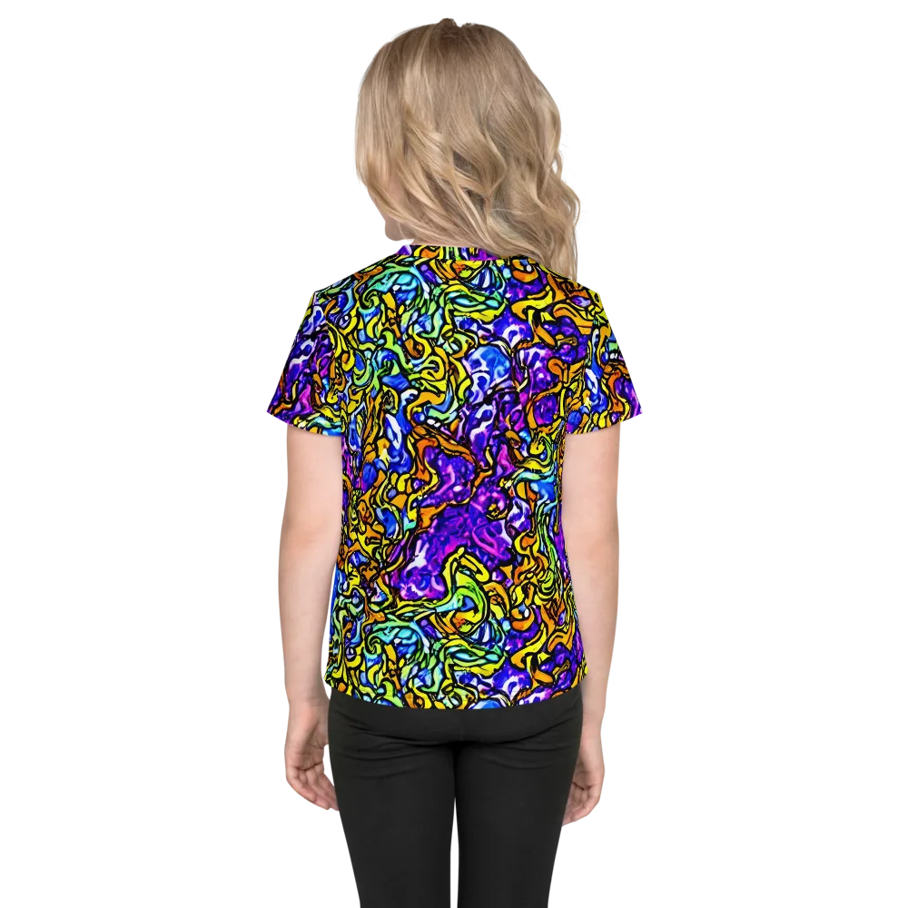 Jewel Frenzy on Kids Crew Neck T-Shirt — Back