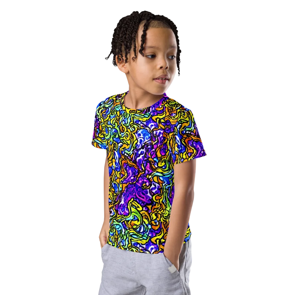 Jewel Frenzy on Kids Crew Neck T-Shirt — Left Front