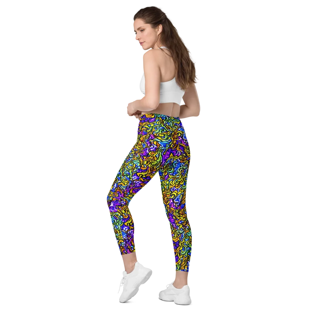 Jewel Frenzy on Leggings with Pockets — Left Back