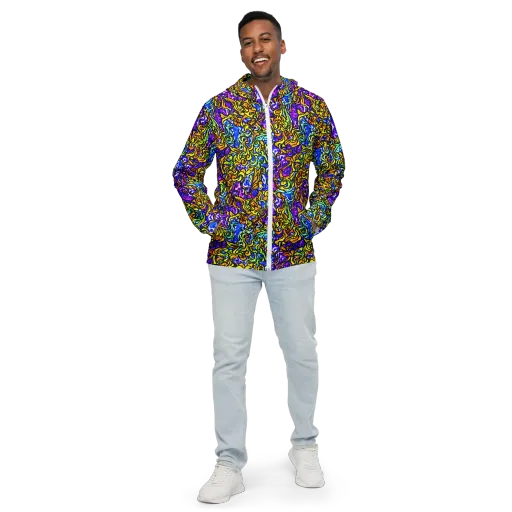 Jewel Frenzy on a Men's Windbreaker