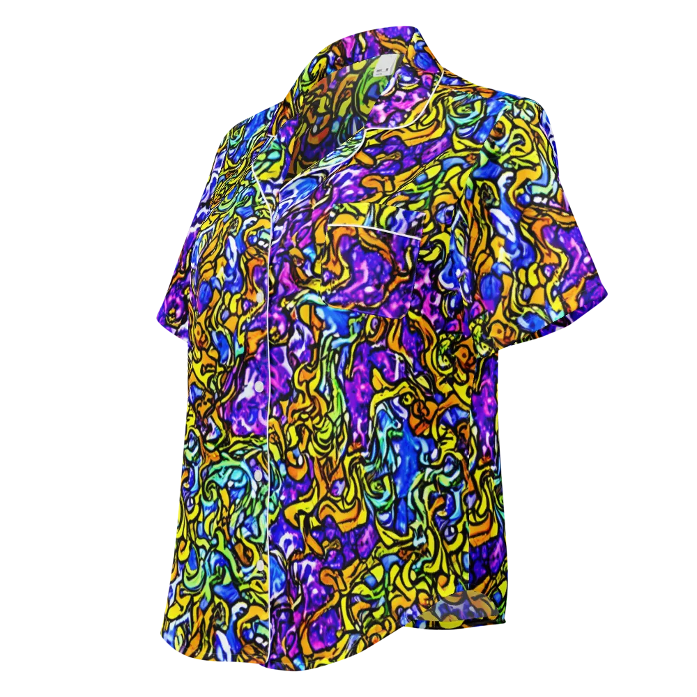 Jewel Frenzy on Women's Short Sleeve Pajama Top — Left Front