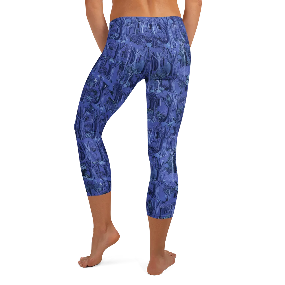 Sapphire Thicket on Capri Leggings — Back