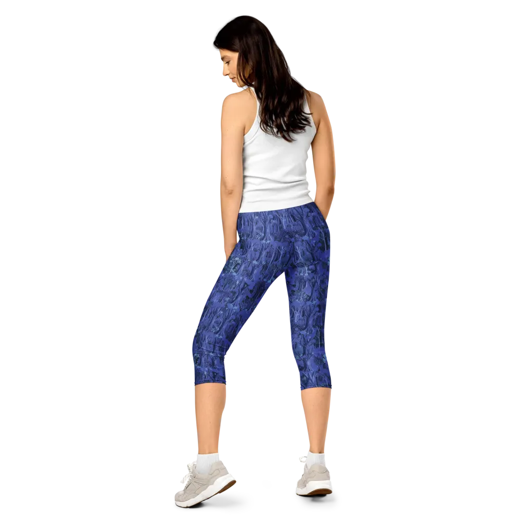 Sapphire Thicket on Capri Leggings — Back