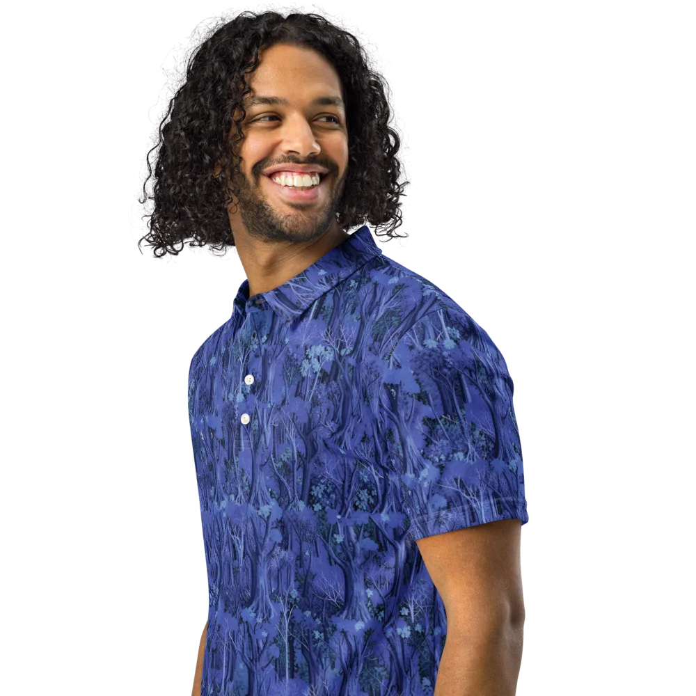 Sapphire Thicket on Men's Slim Fit Polo Shirt — Left Front