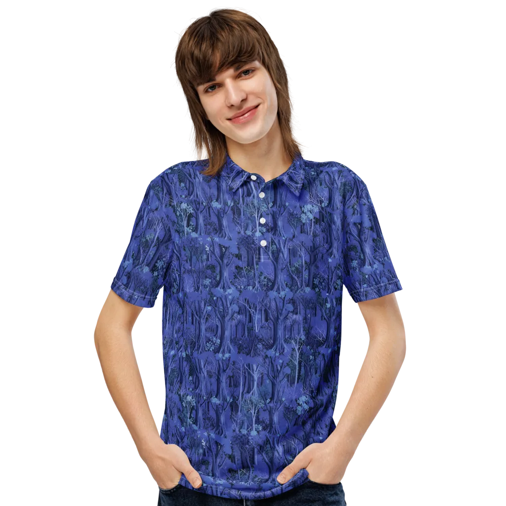 Sapphire Thicket on Men's Slim Fit Polo Shirt — Front