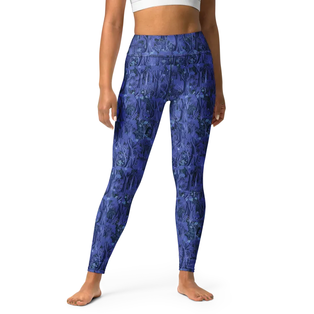 Sapphire Thicket on Yoga Leggings — Front