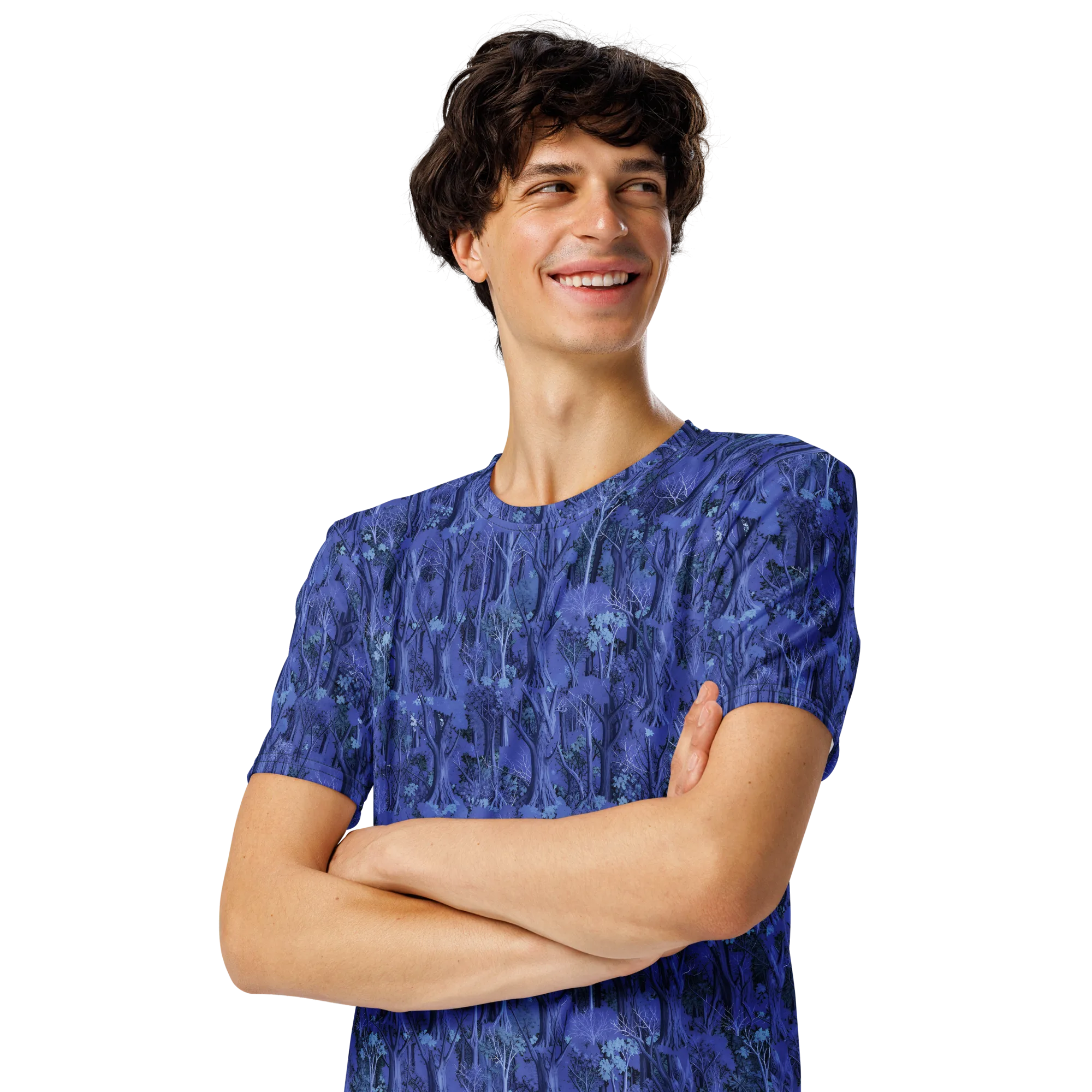 Sapphire Thicket on Men's Crew Neck T-Shirt — Left Front