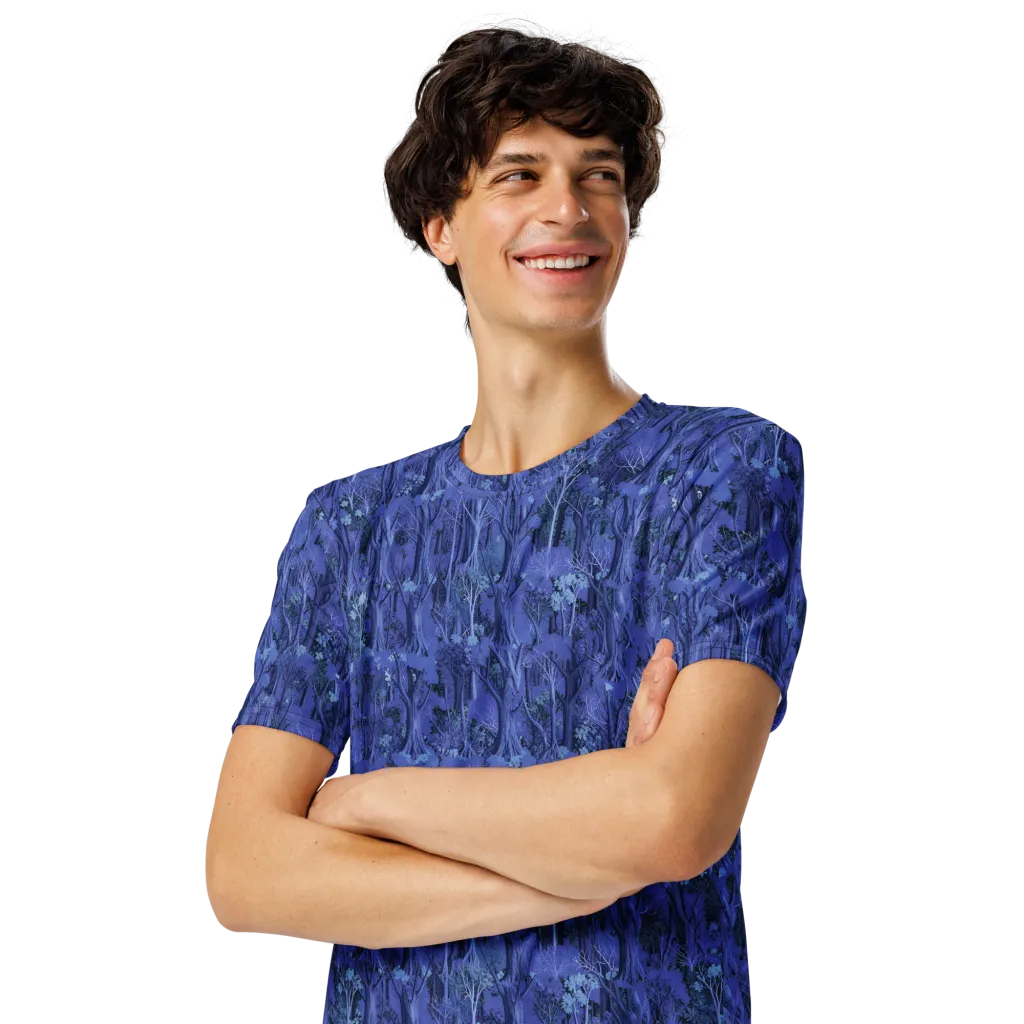 Sapphire Thicket on Men's Crew Neck T-Shirt — Left Front