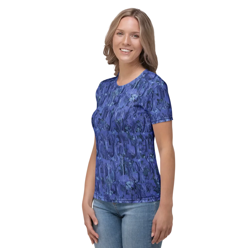 Sapphire Thicket on Women's Crew Neck T-Shirt — Left