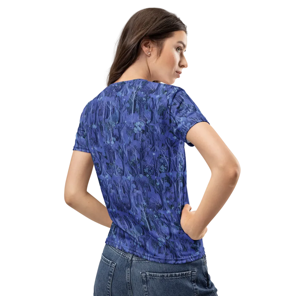 Sapphire Thicket on Women's Crew Neck T-Shirt — Back