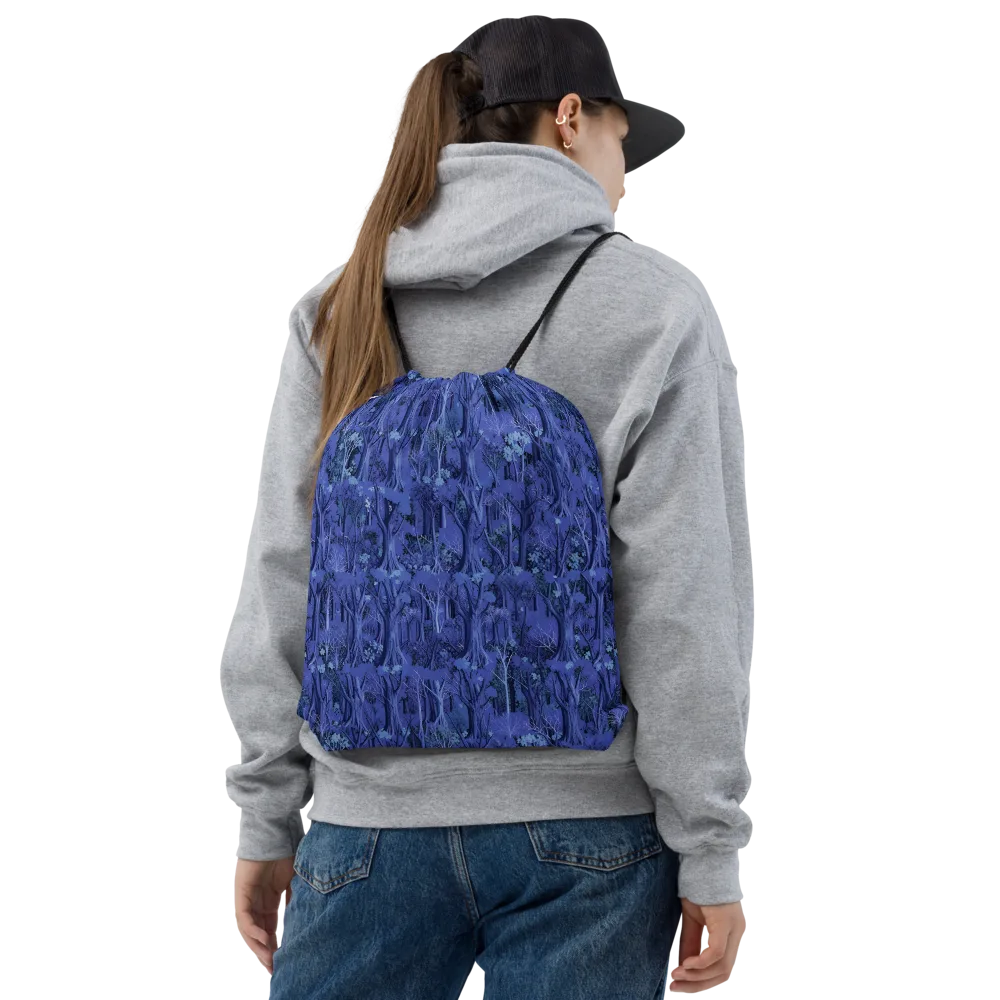 Sapphire Thicket on Drawstring Bag — Front