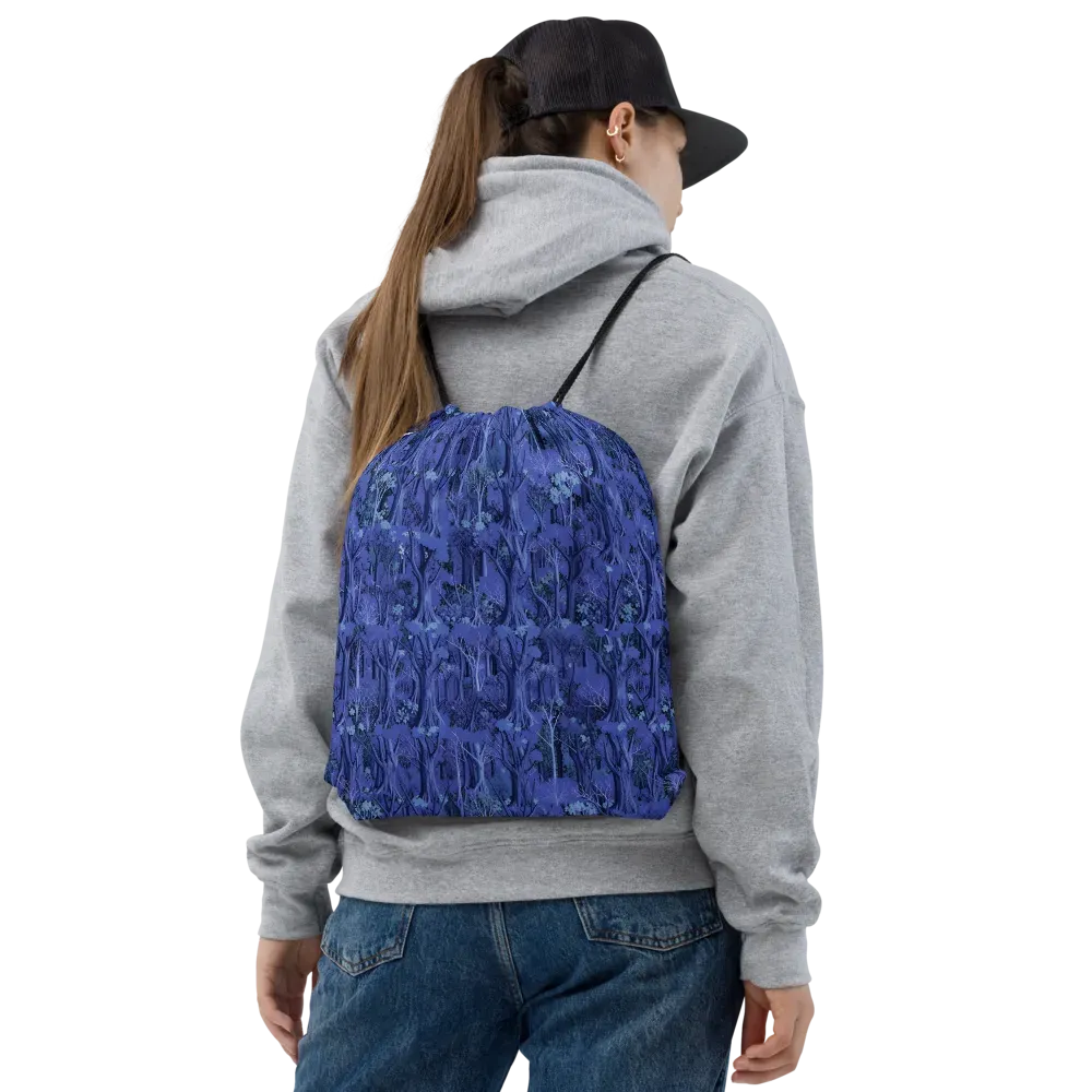 Sapphire Thicket on Drawstring Bag — Front