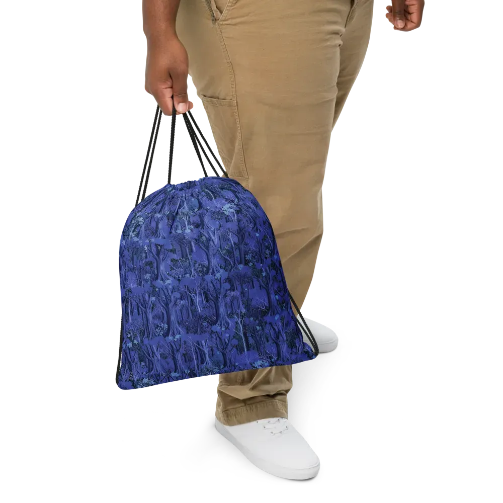 Sapphire Thicket on Drawstring Bag — Front