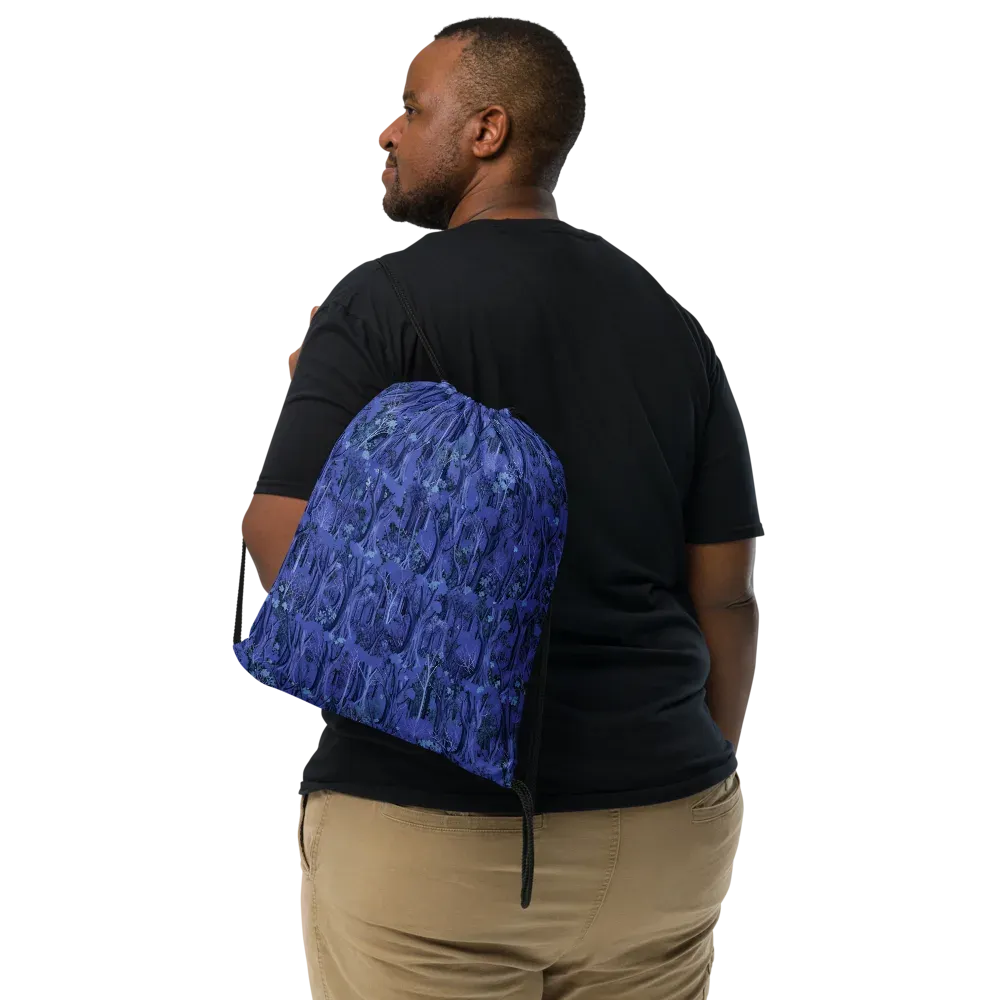 Sapphire Thicket on Drawstring Bag — Front