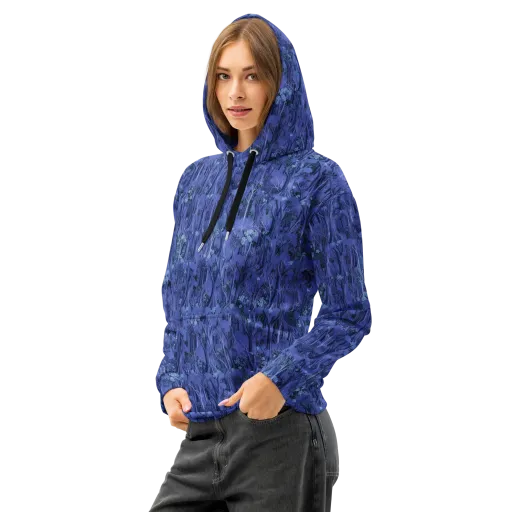 Sapphire Thicket on a Cotton Hoodie