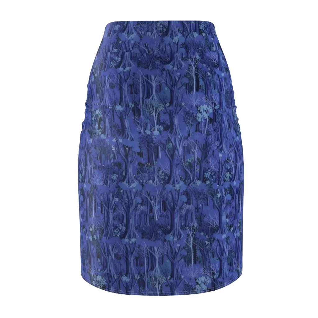 Sapphire Thicket on Pencil Skirt — Back