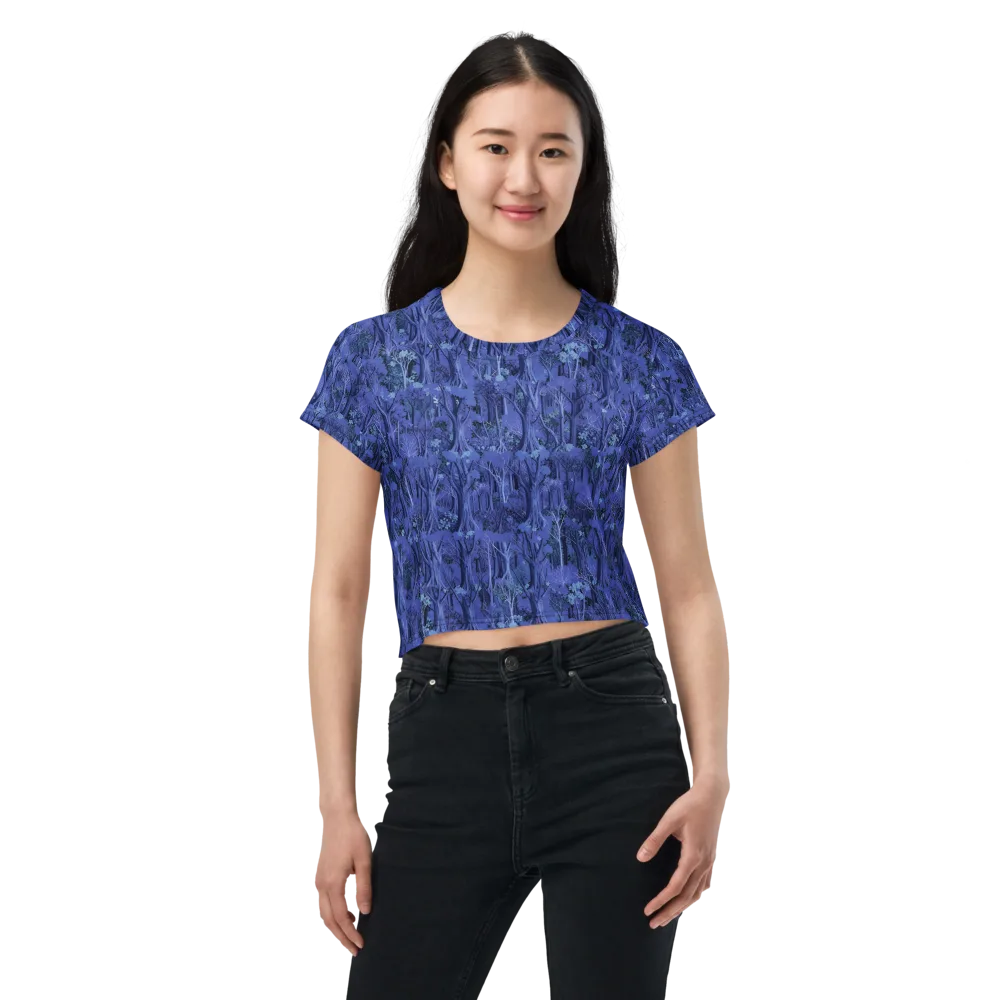 Sapphire Thicket on Crop Tee — Front
